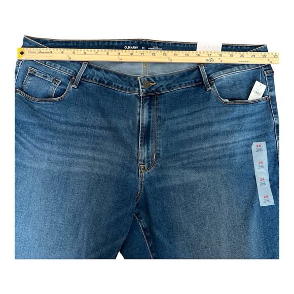 NWT Old Navy Kicker Boot-Cut Jeans Womens Plus Size 24 Med Wash Stretch Cowgirl - Picture 6 of 10